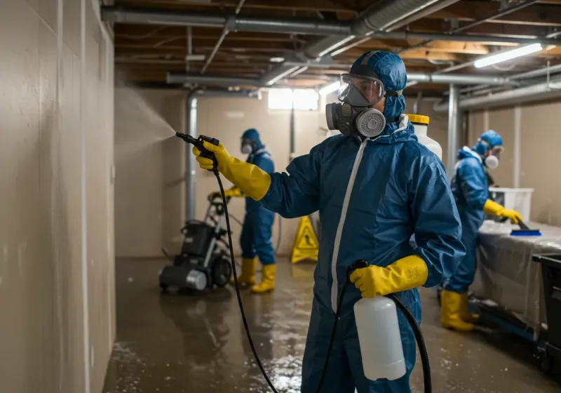 Basement Sanitization and Antimicrobial Treatment process in Simsbury Center, CT