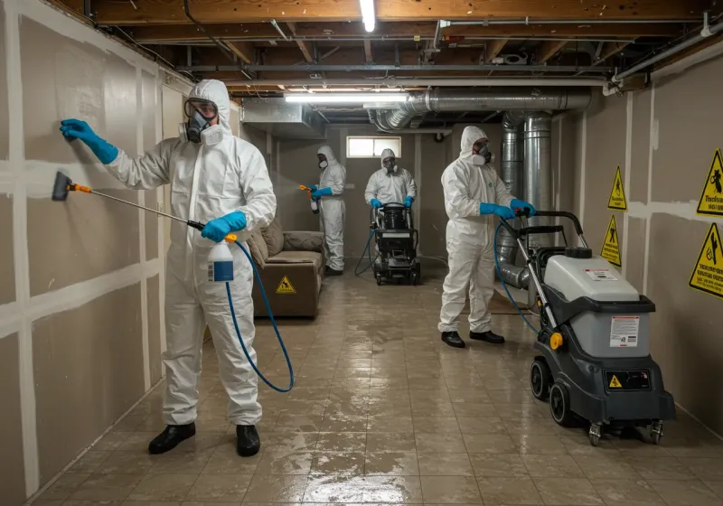 Basement Moisture Removal and Structural Drying process in Simsbury Center, CT